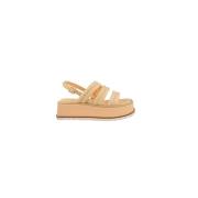 Elvio Zanon Platta sandaler Beige, Dam