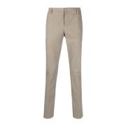 Dondup Taupe Grå Tapered-Leg Chino Byxor Beige, Herr