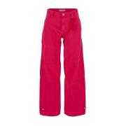 Icon Denim Wide Trousers Pink, Dam