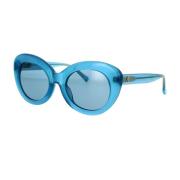 The Attico Linda Farrow Agnes Oversized Cat-Eye Solglasögon Blue, Dam