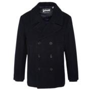 Schott NYC Ull Caban Seacoat Black, Herr