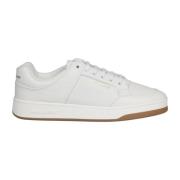 Saint Laurent Perforerade Låga Sneakers i Läder White, Herr