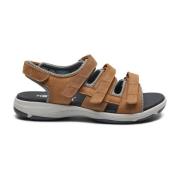 New Feet Sportiga Velcro Strap Sandaler Brown, Dam