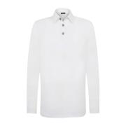 Kiton Mjuk Långärmad Bomullspolo White, Herr