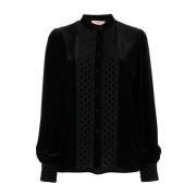 Twinset Svart Turtle Neck Blus Black, Dam