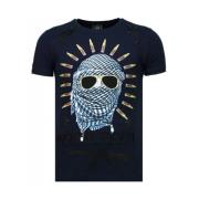 Local Fanatic Freedom Fighter Rhinestone - Man T Shirt - 5765B Blue, H...