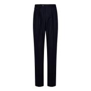 Lardini Svarta Stretch Ull Chino Byxor Black, Herr