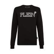 Philipp Plein Bomullsfleece Crewneck Sweatshirt Black, Dam