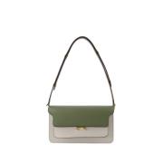 Marni Multi Läder Crossbody Väska med Justerbar Rem Green, Dam