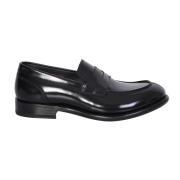 Santoni Tidlösa svarta loafers för män Black, Herr