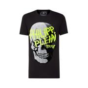 Philipp Plein Sart T-shirt med färgglada arumärkesbokstäer och skalle ...