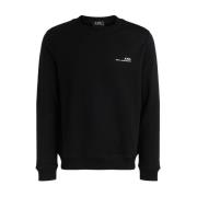 A.p.c. Svart bomulls herrtröja med vitt logotyp Black, Herr