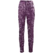 Saint Laurent Velvet Slim-Cut Byxor Purple, Dam