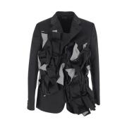 Comme des Garçons Blazer med abstrakta insatser Black, Dam