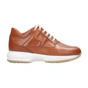 Hogan Bruna Läder Interaktiva Sneakers Brown, Dam