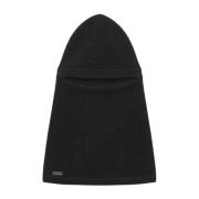 Saint Laurent Svart Cashmere Balaclava Black, Dam