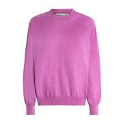 Ballantyne Rund Hals Pullover Tröja Purple, Dam