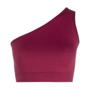 Rick Owens Fuchsia One-Shoulder Cropped Top Pink, Dam