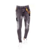 Local Fanatic Jeans med Splatters - 1034 Gray, Herr