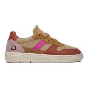 D.a.t.e. Beige Nappa Läder Låga Sneakers Beige, Dam