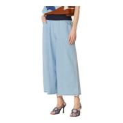 Manila Grace Wide Trousers Blue, Dam