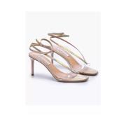 Aquazzura PVC Band och Kalvskinnsspegel Effekt Sandaler - Platina, Sto...