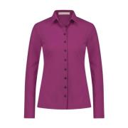 Jane Lushka Sofistikerad Buttoned Skjorta i Teknisk Jersey Pink, Dam