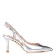 Ninalilou Silver Slingback Skor med Swarovski Detalj Gray, Dam