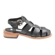 Ernesto Dolani Flat Sandals Black, Dam