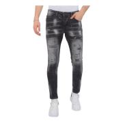 Local Fanatic Distressed Jeans Stonewash Herr Slim Fit -1087 Black, He...