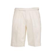 Incotex Mäns Casual Bermuda Shorts White, Herr