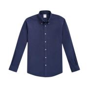 Brooks Brothers Blå Regular Fit Non-Iron Stretch Bomullsskjorta med Bu...