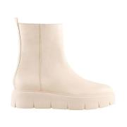 Högl Beige Läder Ankelboots Beige, Dam