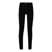 Liu Jo Svarta Skinny Jeans med Rhinestone Logo Black, Dam