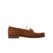 Scarosso Klassiska Cognac Suede Penny Loafers Brown, Herr