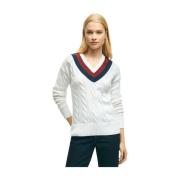 Brooks Brothers V-neck Knitwear White, Dam