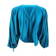 P.a.r.o.s.h. Turkos Elegant Blus Blue, Dam