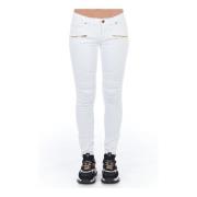 Frankie Morello Vit Bomull Skinny Jeans Byxor White, Dam