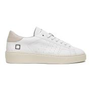 D.a.t.e. Vita Låga Sneakers i Läder med Präglade Detaljer White, Herr