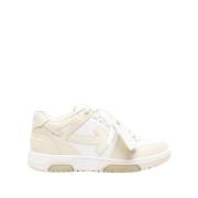 Off White Mode Läder Sneakers White, Herr