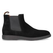 Santoni Höj din stil med Chelsea Boots 18588 Veloursleder Black, Herr