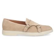 Santoni Stiliga Monk Skor 59194 Veloursleder Beige, Dam