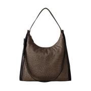 Borbonese Ny Orbit Medium Hobo Väska Brown, Dam