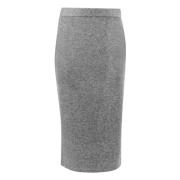 Vince Mysig Stretch Midi Kjol Gray, Dam