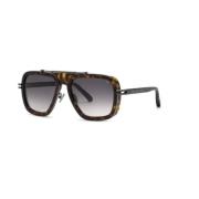 Philipp Plein Spp109M Solglasögon - Shiny Dark Havana/Smoke Gradient B...