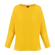 Aspesi Ovaleckline Blus för Kvinnor Yellow, Dam