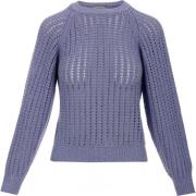 Agnona Round-neck Knitwear Blue, Dam