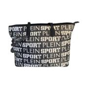 Plein Sport Svart axelväska med All Over-logotyp Black, Dam