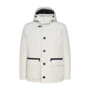 Fay Quiltad Parka i Vit White, Herr