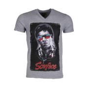 Local Fanatic Scarface Headphone - T Shirt Herr - 2307G Gray, Herr